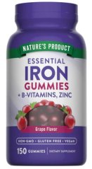 Železo + B-Vitamíny & Zinek (Hroznová příchuť), 150 gumáků