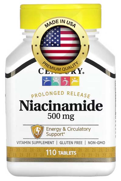 Niacinamid (vitamín B3) 500 mg, 110 tablet s časovým uvolňováním