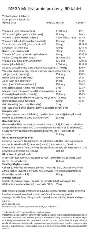 MEGA Multivitamín pro ženy, 90 tablet