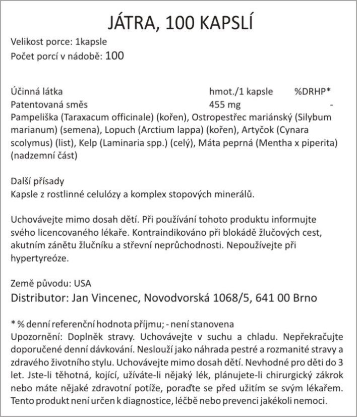 Bylinná směs JÁTRA A ŽLUČNÍK, ostropestřec mariánský, pampeliška, artyčok, lopuch..