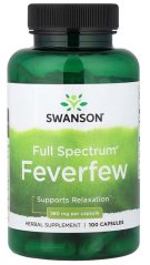 Swanson Feverfew, Řimbaba obecná, 380 mg, 100 kapslí