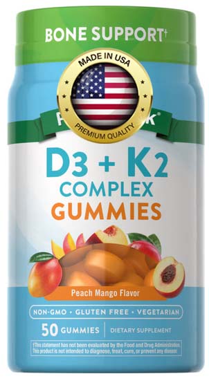 Vitamin D3 5000 IU + K2, 50 gumáků