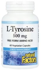 L-tyrosin, 500 mg, 60 vegetariánských tobolek